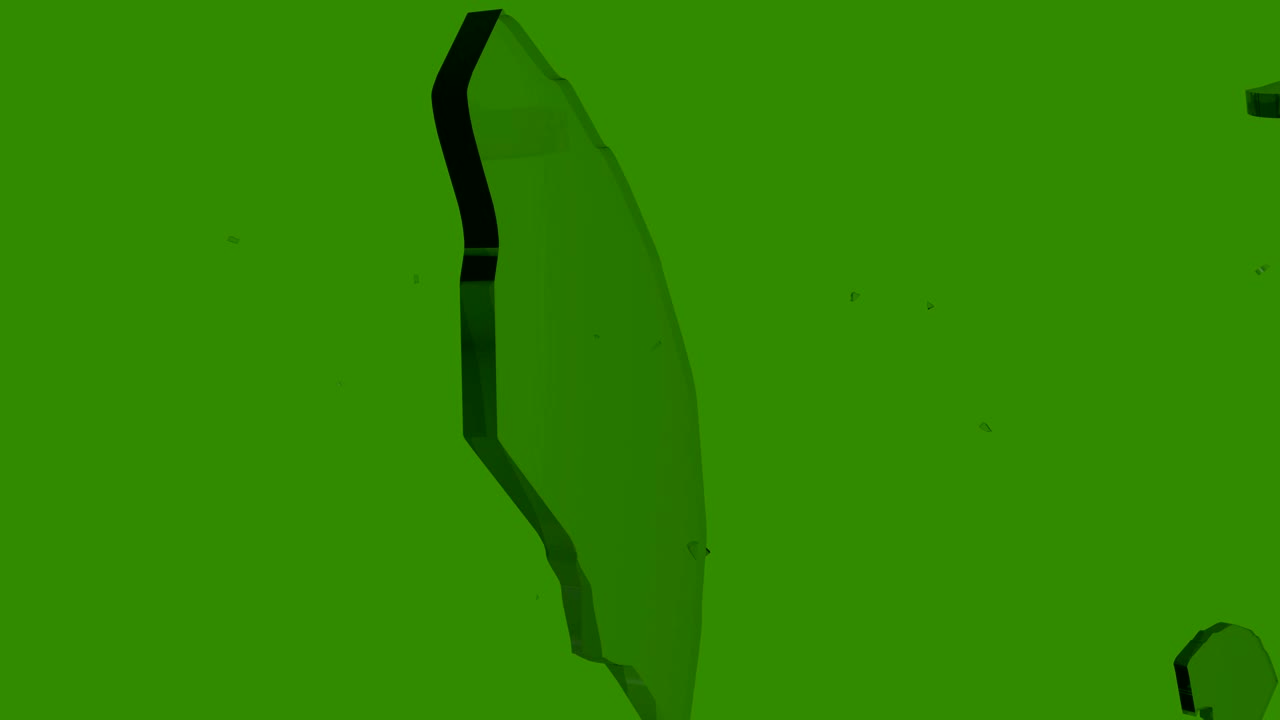 Shattered Glass "GOODBYE" Title Slow Motion on Green Screen