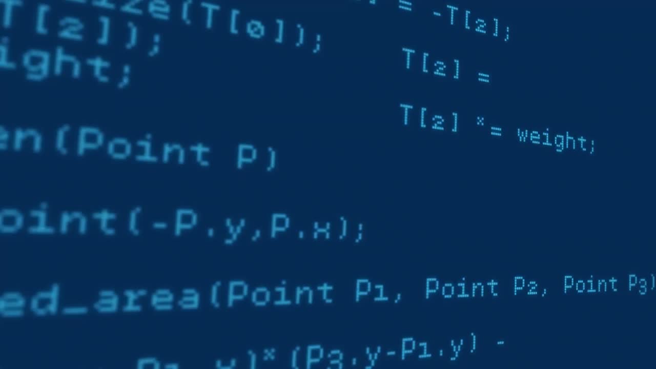 códigos de programa que se ejecutan en la pantalla