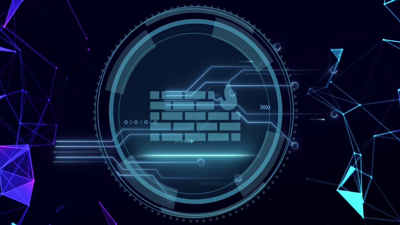Animation of medical data processing over dark background