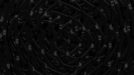 interweaving of rings on the black surface.