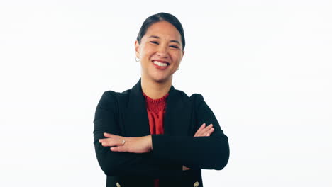 Face,-business-and-Asian-woman-with-arms-crossed
