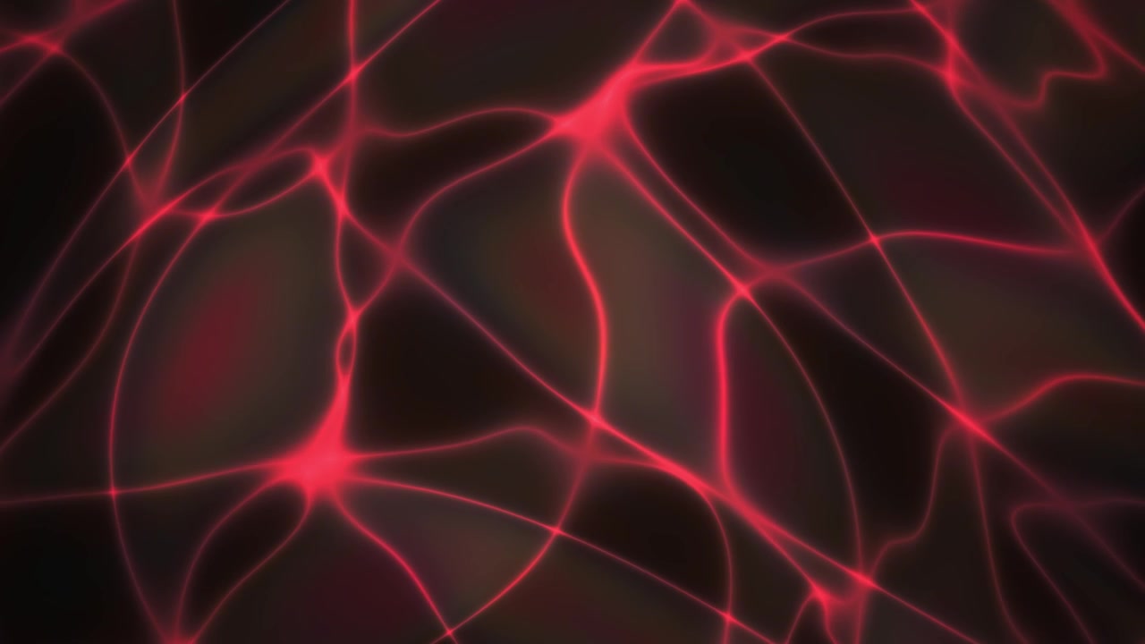 Linee astratte rosse luminose e dinamiche che scorrono su sfondo scuro