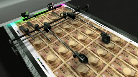 Loopable Japanese Currency - 10000 Japanese Yen - Printing Money - 4K