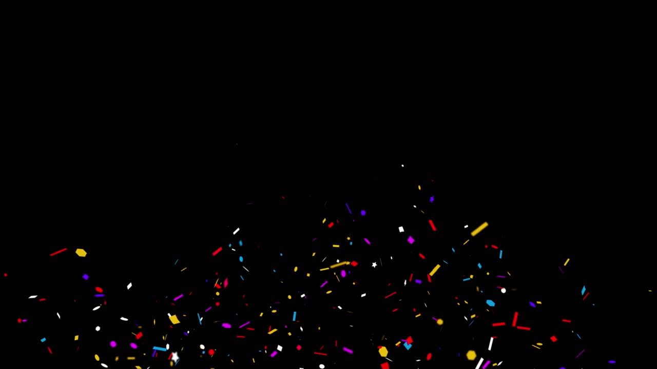 confeti colorido en la pantalla verde