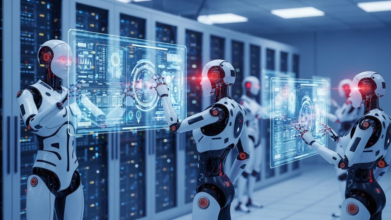 Advanced Robotics in a Data Center: A Glimpse into the Future of Artificial Intelligence and Human-Machine Interaction with Cutting-Edge Technology