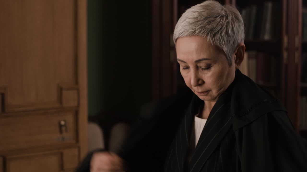 Senior Woman Dressing in Formal Wear