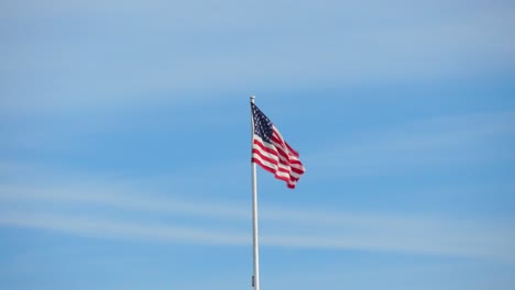 usa flag flying in san francisco