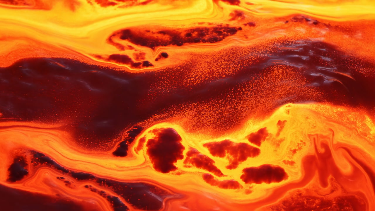 Molten Lava Swirl In Vivid Orange, Flowing Liquid Textures, Glowing Highlights, Dynamic Motion Closeup,