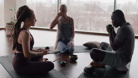 group meditation and yoga session