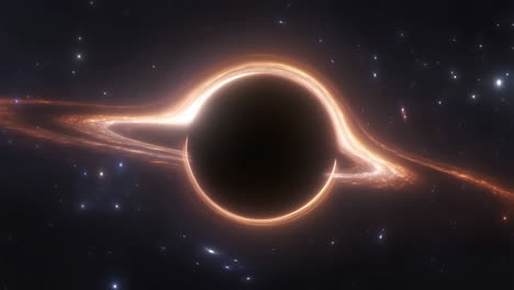 stunning black hole with bright accretion disk in deep space