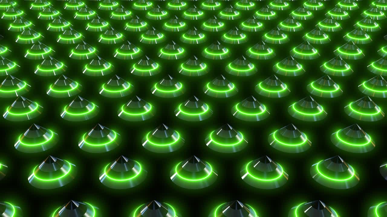 Abstract Geometric Pattern with Neon Green Spikes