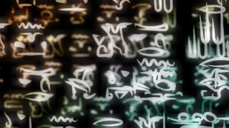 Egyptian hieroglyphs animation for background