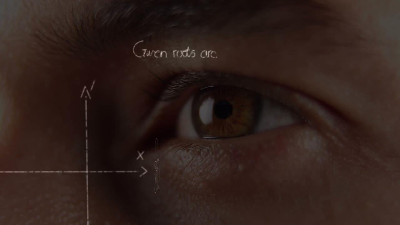 Animación de procesamiento de datos sobre fórmulas matemáticas