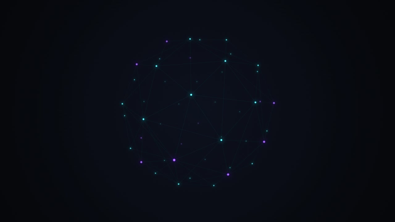 Sfera digitale astratta con nodi luminosi e linee di connessione