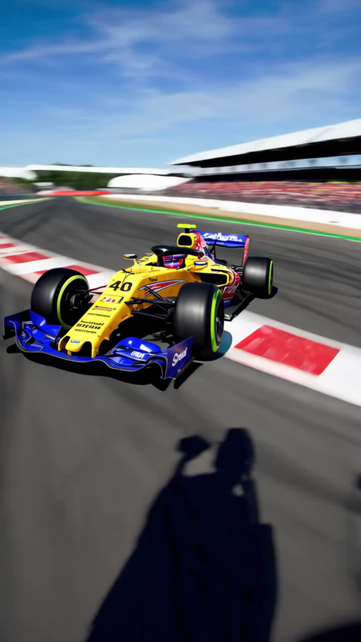 High-Speed Formula 1 Race Car on Track
