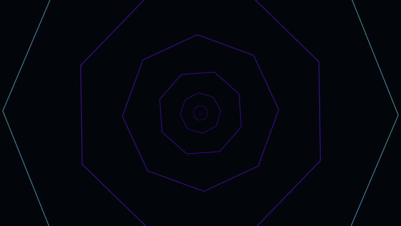 Abstract Geometric Tunnel Animation with Pulsing Octagons