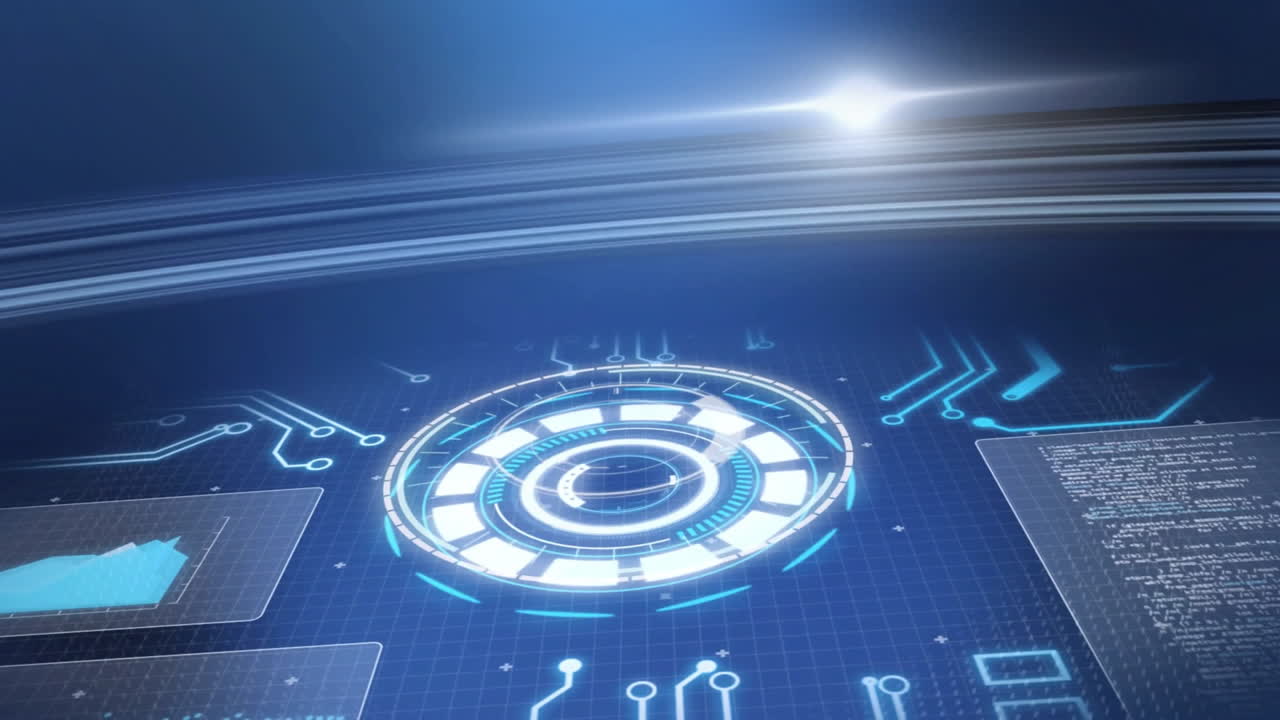 데이터 차트 및 그래프 애니메이션과 함께 미래의 디지털 인터페이스