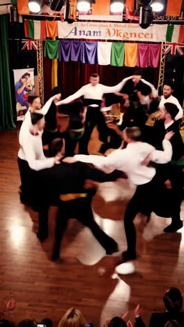 energetic group irish dance performance