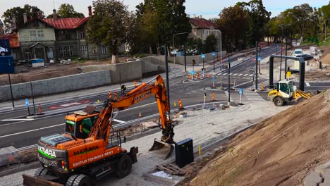 road construction project in a residential area
