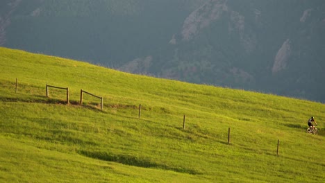 bikers riding in a rural trail in spring