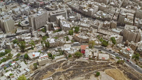 drone shot over amman - jordan, june 2019