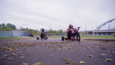 exciting dynamic drift ride on a tricycle