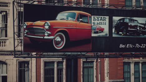 deserted cityscape with vintage billboards