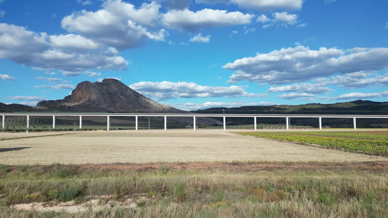 Video with a drone flying over a famous mountain in the south of Andalusia in the Malaga city of Antequera, called the Peña de los enamorados