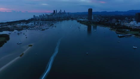 start of a beautiful day, gold coast australia , drone at dawn