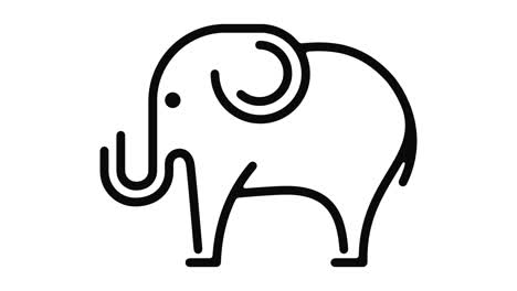 elephant line motion graphic