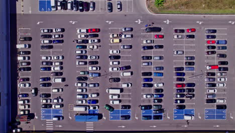 parking near the store view from the drone