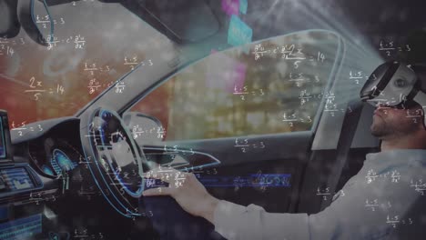 Animation-of-information-displays-with-man-in-vr-headset-using-self-driving-car