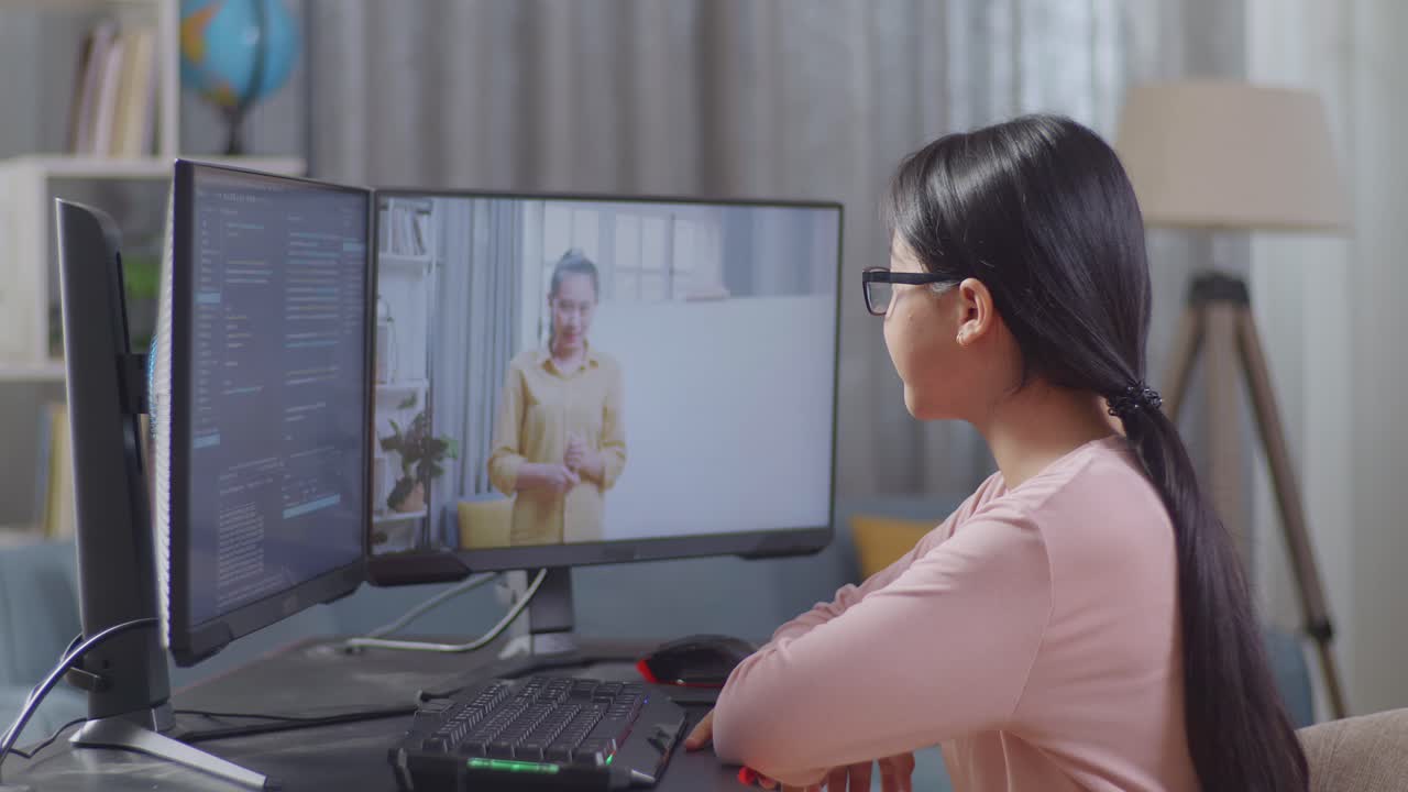 Woman Studying Online