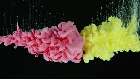 maravillosa colisión de colores bajo el agua de color rojo y amarillo - resumen