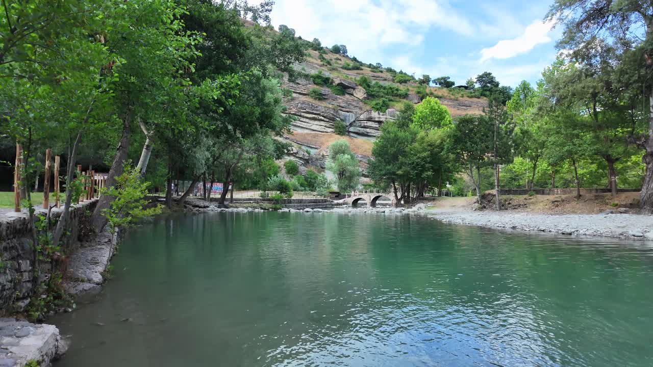 Nestorio Greece rocky cliff River Party holiday park empty biggest music and camping festival