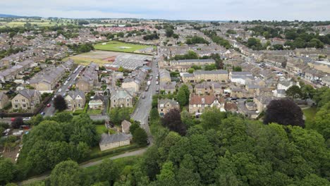 barnard castle market town in teesdale, county durham,uk aerial pan