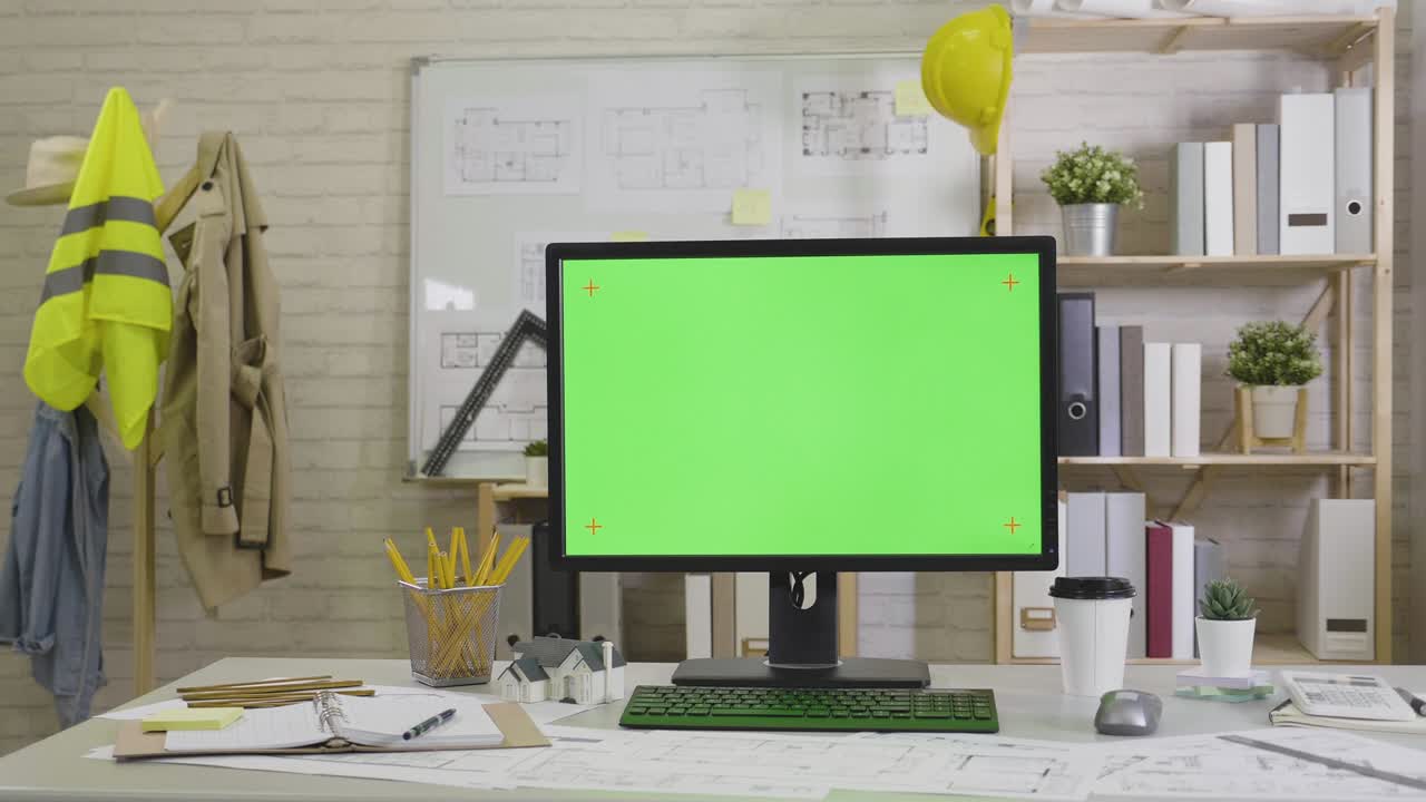 lugar de trabajo de arquitecto con llave de croma.