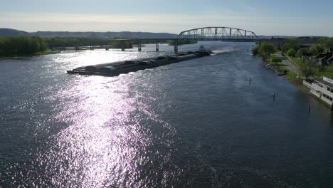 river barge and bridge