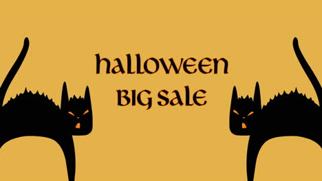 halloween big sale with horror cats in night