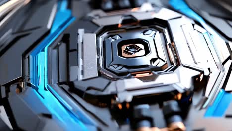 un primer plano de una placa base de computadora con un diseño azul y negro