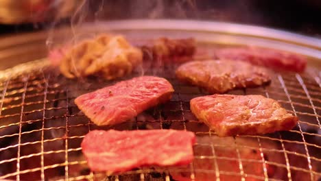 멜버른 의 바베큐 에서 고기 김