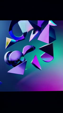 abstract geometric shapes in neon colors