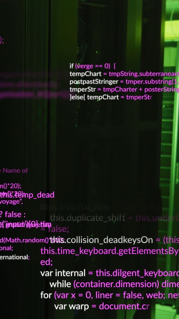 Animation of data processing over server room