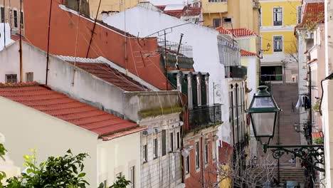 street lamp in the center of lisbon, portugal.