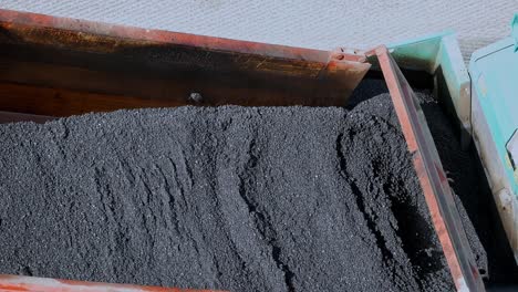 close-up of asphalt concrete in a dump truck