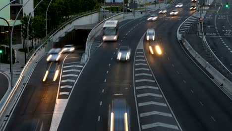 traffic scene  at dusk. long exposure.time lapse