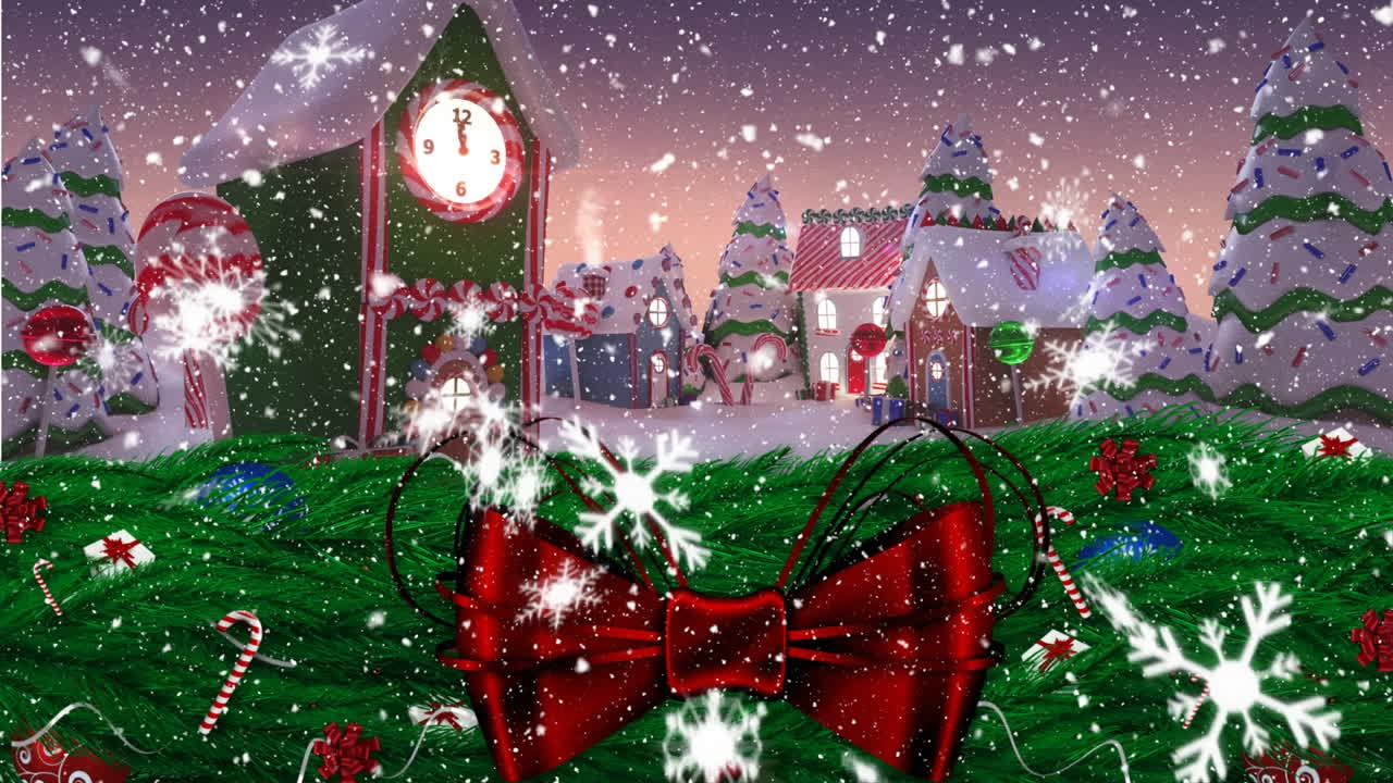 겨울 풍경 에 눈 이 내리고 있다