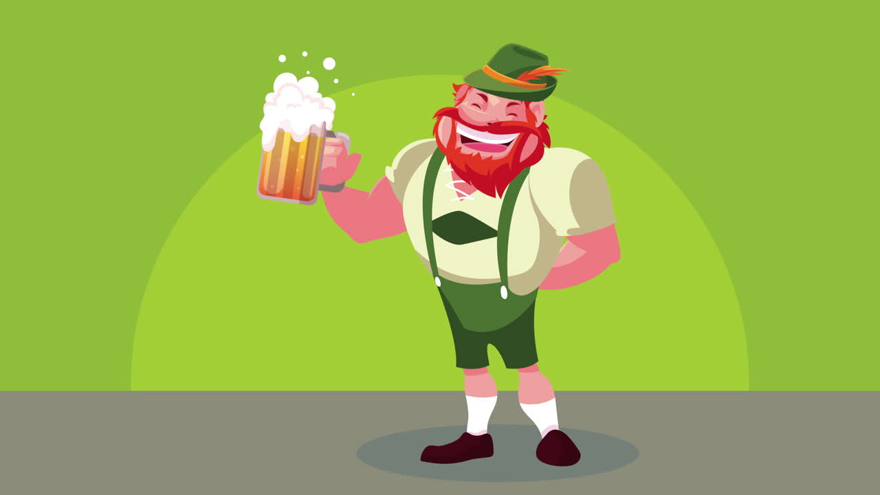 Homem Bávaro Celebrando a Oktoberfest