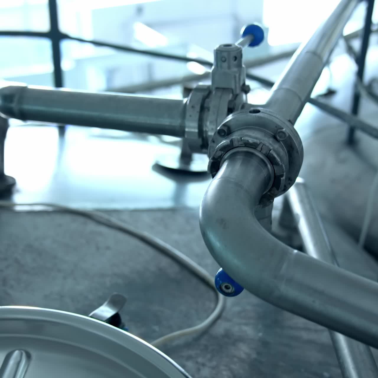 Modern cheesemaking technologies. Stainless cheese factory storages