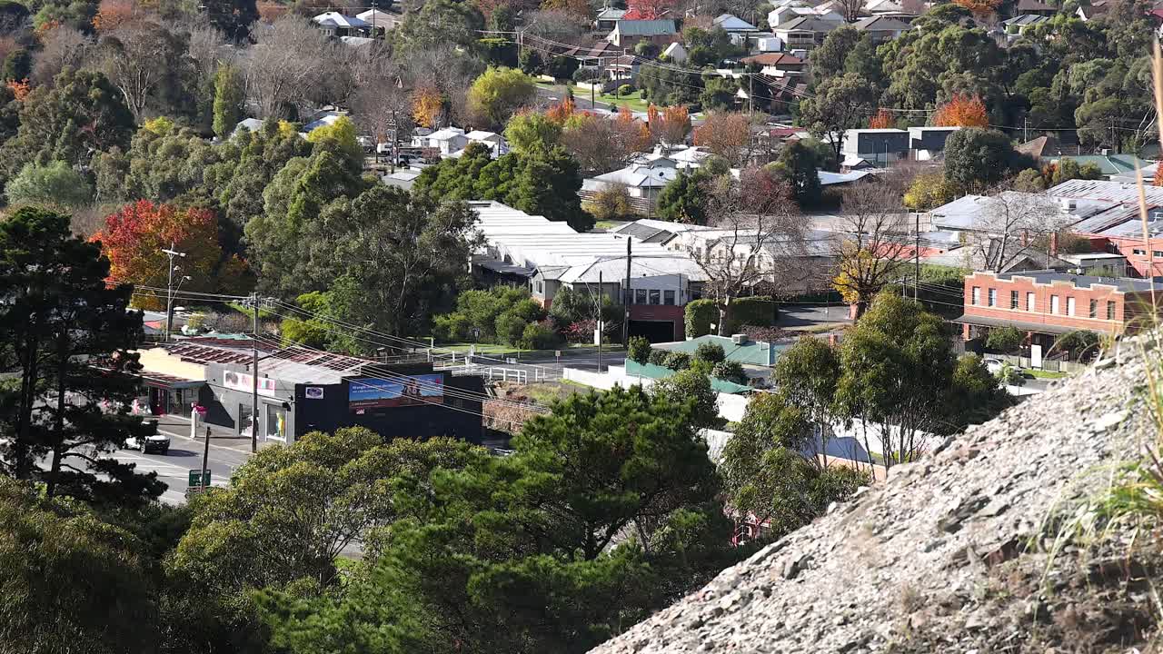 건물 과 나무 들 이 있는 발라라트 의 전망